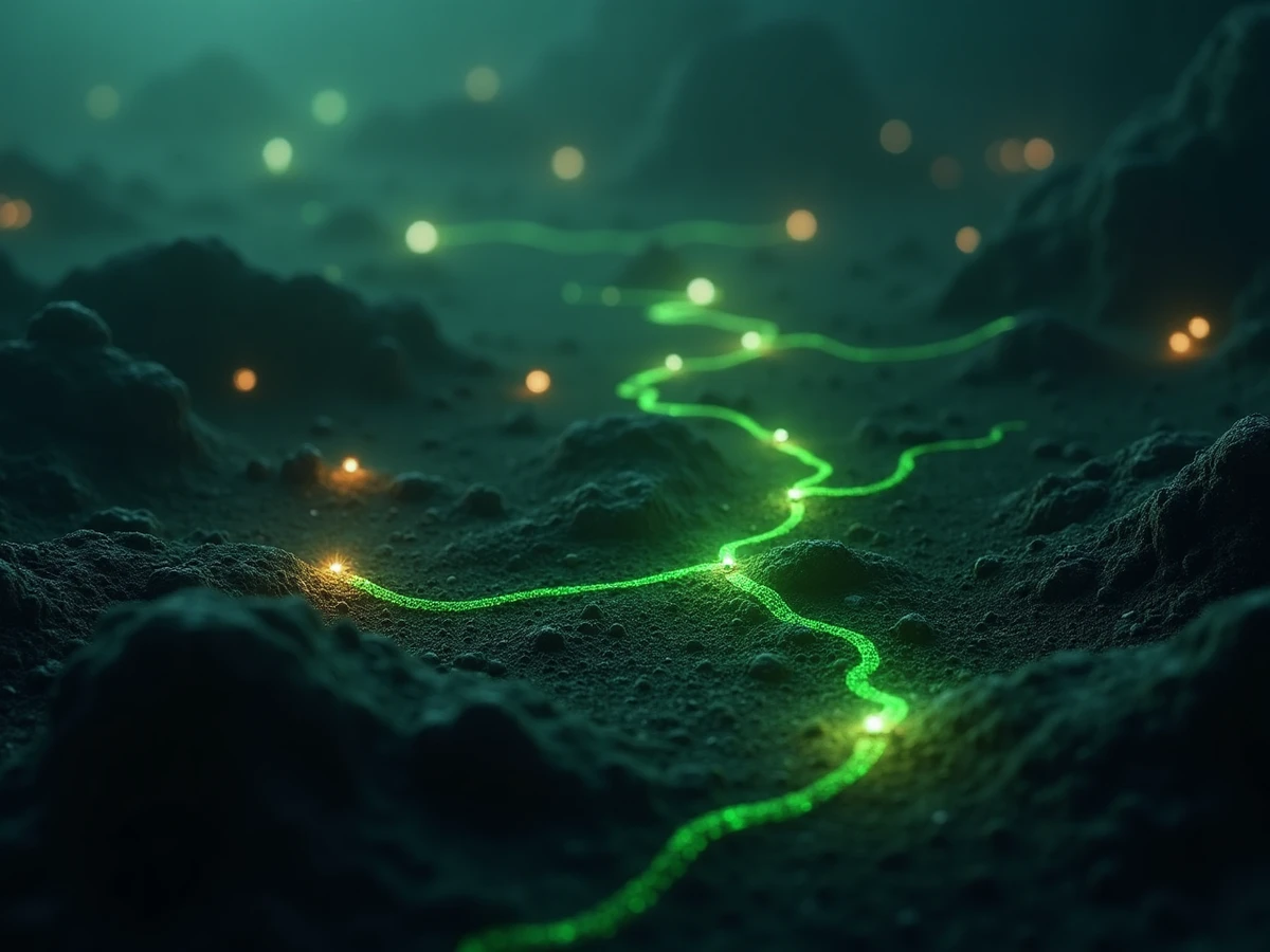Network of glowing energy lines connecting sectors